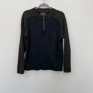 Icebreaker Merino Wool 1/4 Quater Zip Pullover Knit Sweater Mens size Medium